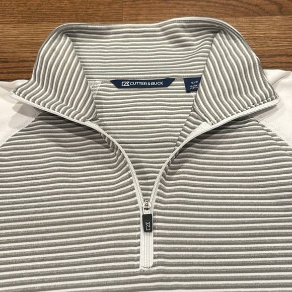 Cutter & Buck Forge Tonal Stripe Half Zip size small white - Picture 6 of 7